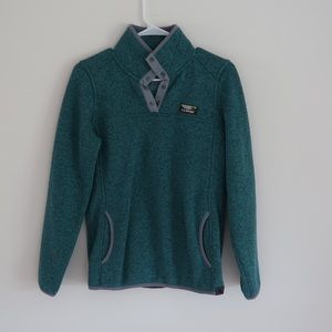 teal LLBean pullover